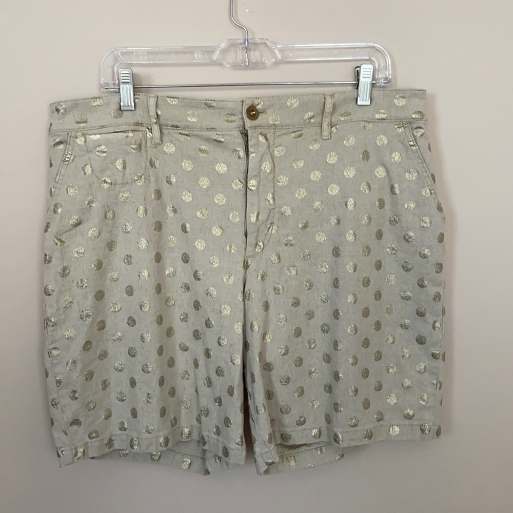 ANTHROPOLOGIE I Gold Polka Dot Shorts
